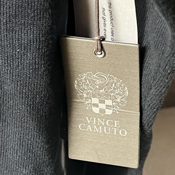 VINCE CAMUTO Women’s Small Rich Black Spring Safari Boat Neck Tie-Dyed Sweater - Picture 3 of 6